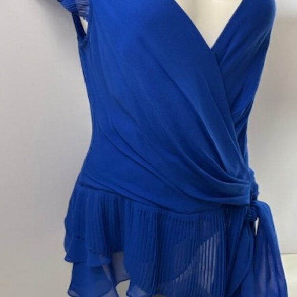 BCBG - Max Azria COLLECTION - Royal Blue Silk Blouse - Picture 4 of 12